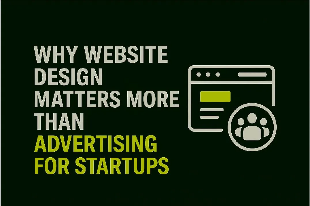 Minimalist blog thumbnail with text '10 Ways to Improve Your Website’s First Impression' highlighting 'First Impression' in lime green, paired with a website icon and a large thumbs-up symbol to emphasize positive user experience.