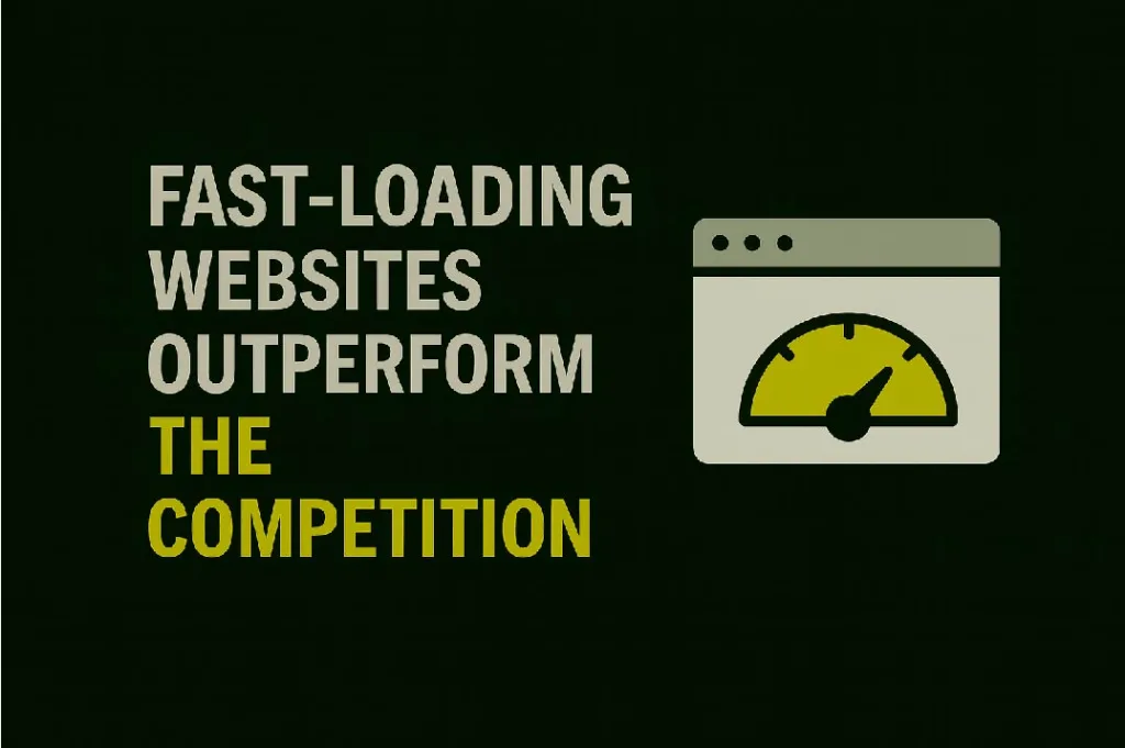 Thumbnail showing the phrase ‘Fast-Loading Websites with Strong Branding Win’ beside a speedometer icon, highlighting how quick performance and consistent branding help websites outperform competitors
