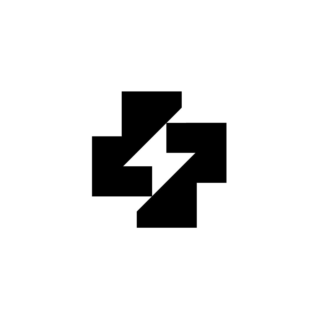Volt Cross Logo – Modern Geometric Lightning Cross Brandmark