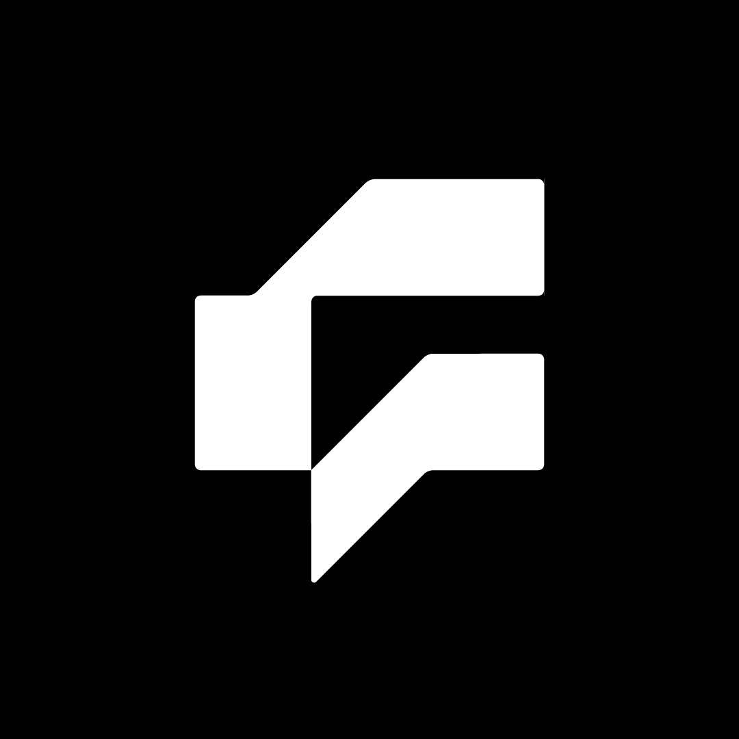 Shift F Logo – Modern Geometric Letter F Monogram Design_ Black Background