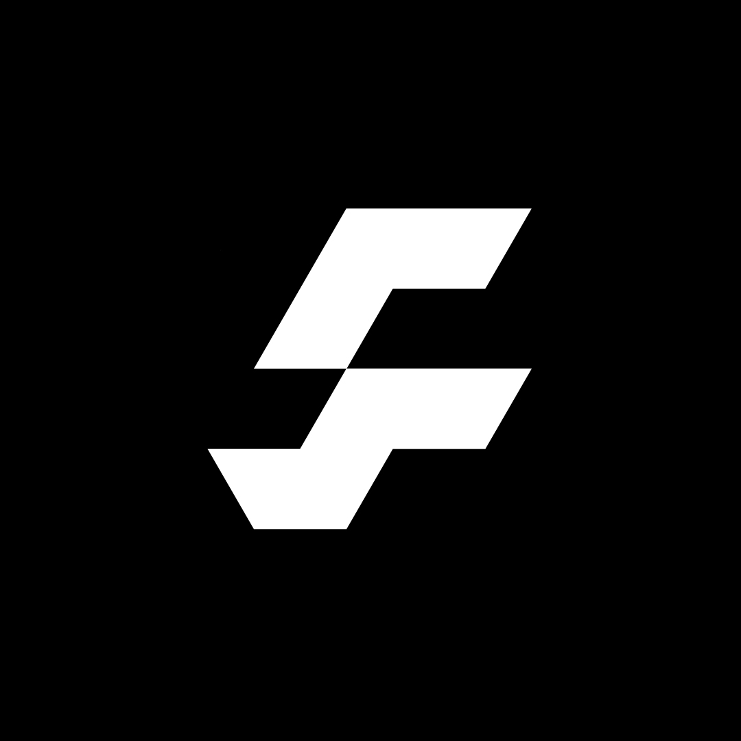 Geometric F Logo on Dark Background