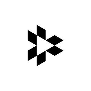 PlayMotion Logo – Modern Abstract Geometric Play Button Brandmark