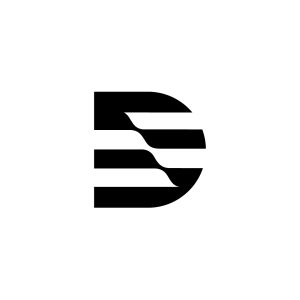Ribbon D Logo – Modern Geometric Letter D Monogram with Flowing Ribbon Design