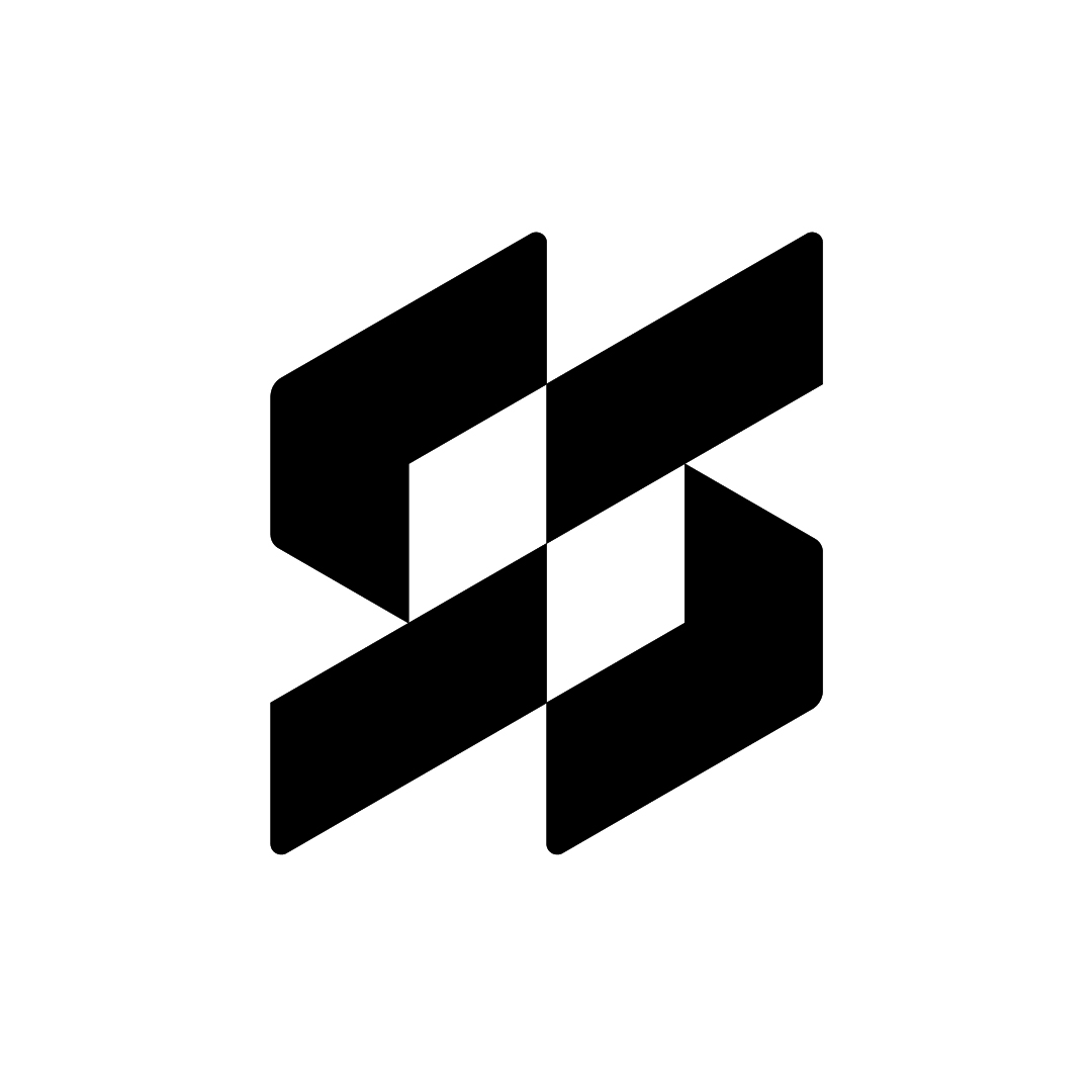 Symmetry S Logo – Modern Geometric Letter S Monogram with Interlocking Design