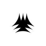 Trident Peak Logo – Modern Abstract Geometric Trident and Mountain Brandmark
