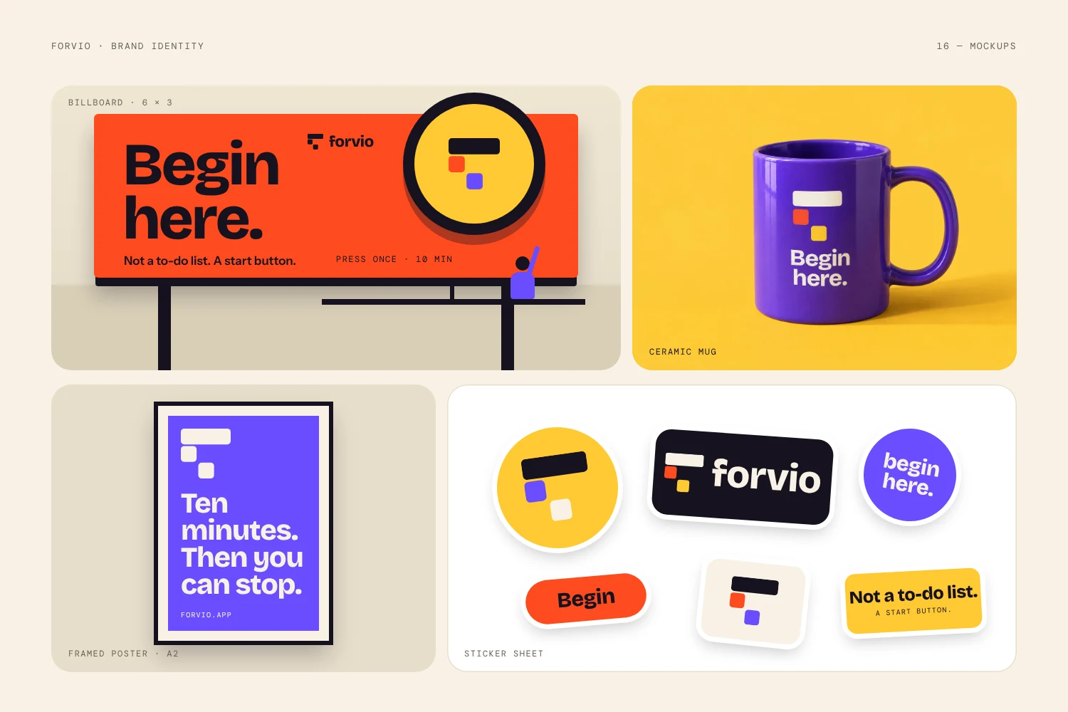 Forvio billboard, mug, poster and stickers